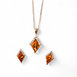 Load image into Gallery viewer, YELLOW GOLD CITRINE GEMSTONE AND NATURAL DIAMOND EARRINGS, PENDANT AND CHAIN
