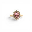 Load image into Gallery viewer, YELLOW GOLD LADY'S RING WITH MORGANITE STONE AND DIAMONDS
