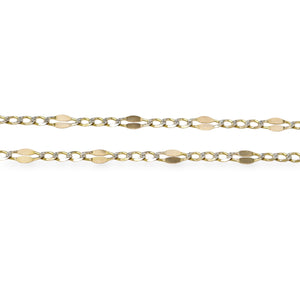 YELLOW GOLD FLAT FIGARO NECKLACE