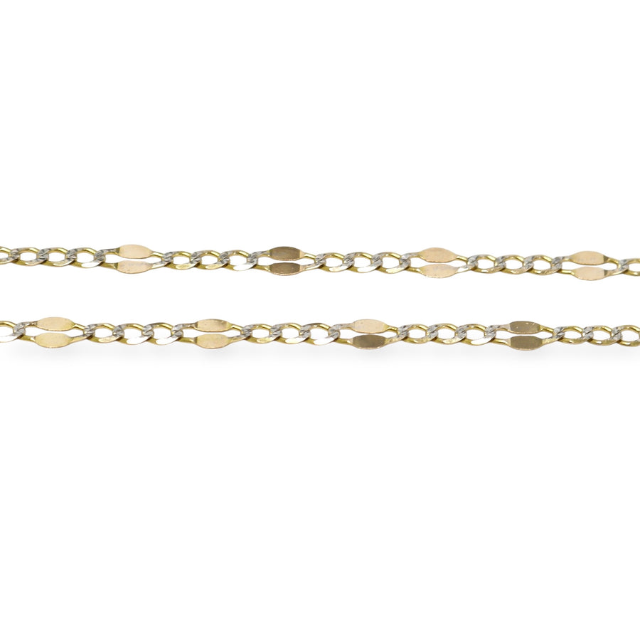 YELLOW GOLD FLAT FIGARO NECKLACE