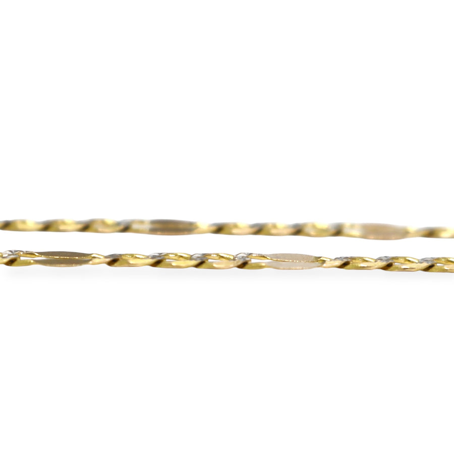 YELLOW GOLD FLAT FIGARO NECKLACE