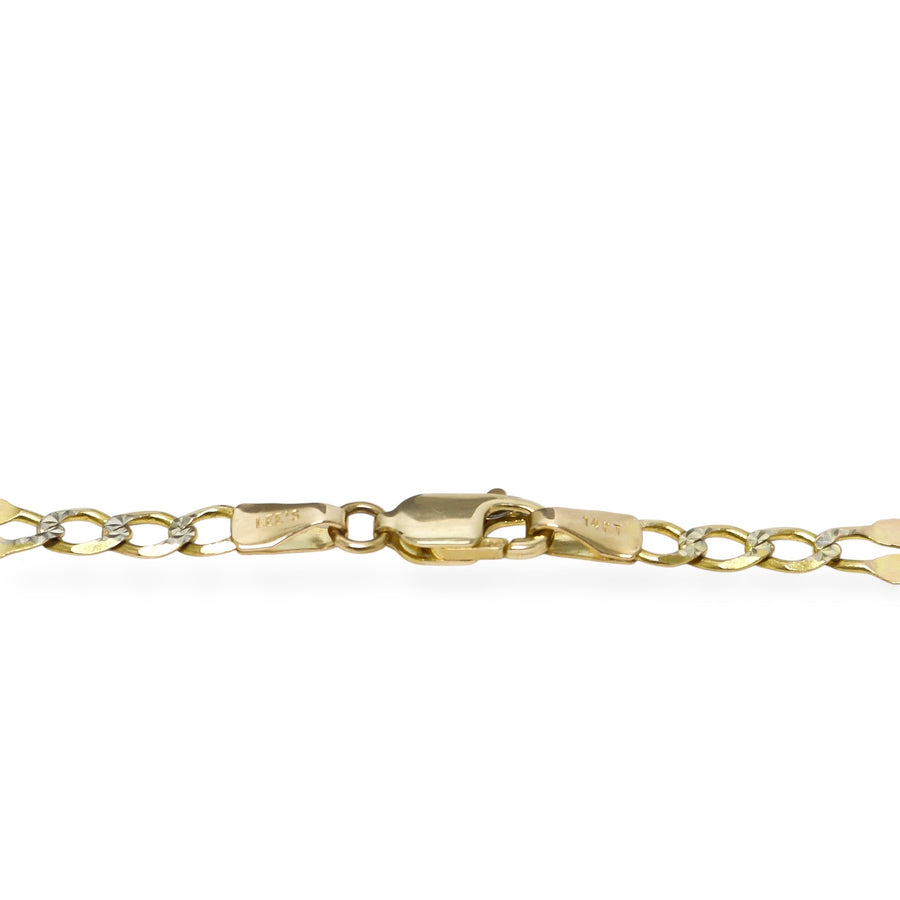 YELLOW GOLD FLAT FIGARO NECKLACE