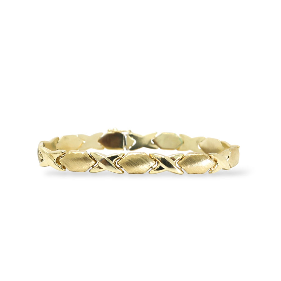 YELLOW GOLD XOXO LINK LADY'S BRACELET
