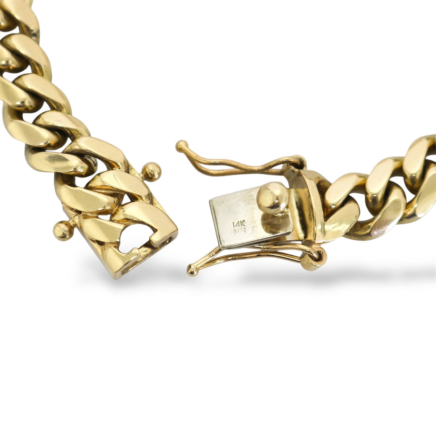 YELLOW GOLD SOLID CUBAN LINK BRACELET