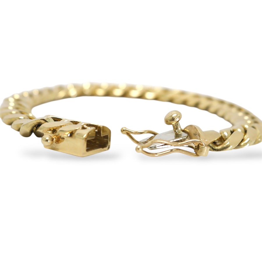 YELLOW GOLD SOLID CUBAN LINK BRACELET