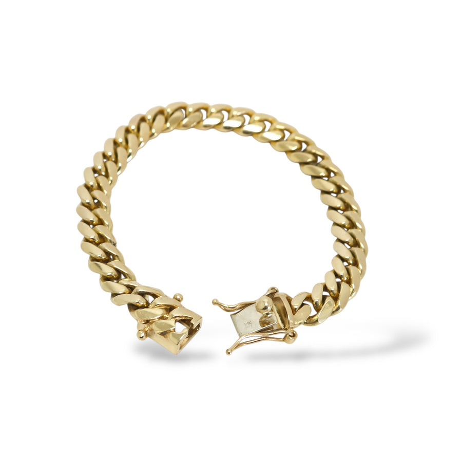 YELLOW GOLD SOLID CUBAN LINK BRACELET