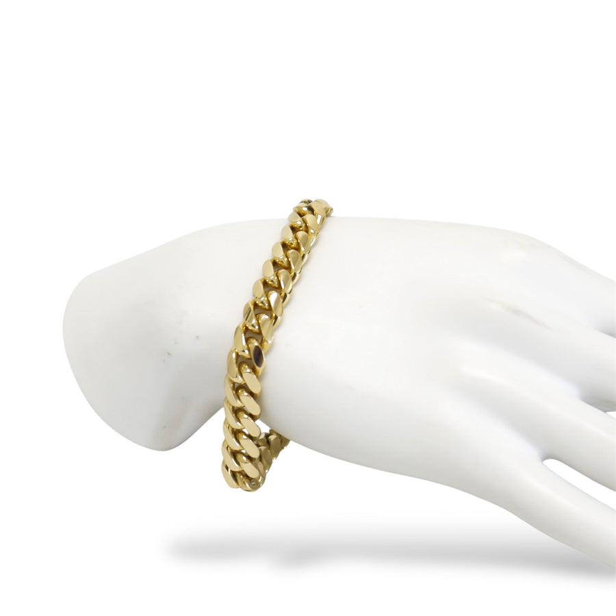 YELLOW GOLD SOLID CUBAN LINK BRACELET