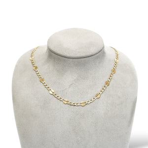 YELLOW GOLD FLAT FIGARO NECKLACE