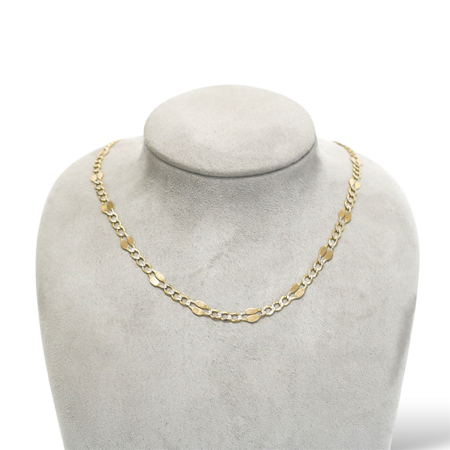 YELLOW GOLD FLAT FIGARO NECKLACE