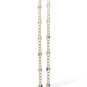 YELLOW GOLD FLAT FIGARO NECKLACE