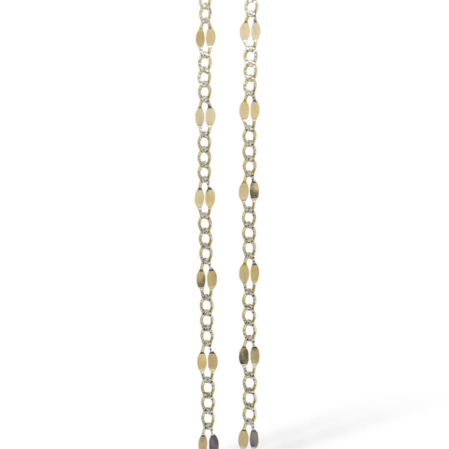 YELLOW GOLD FLAT FIGARO NECKLACE