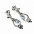 Load image into Gallery viewer, DIAMOND &amp; AQUAMARINE DROP EARRINGS
