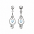 Load image into Gallery viewer, DIAMOND &amp; AQUAMARINE DROP EARRINGS
