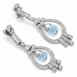 Load image into Gallery viewer, DIAMOND &amp; AQUAMARINE DROP EARRINGS

