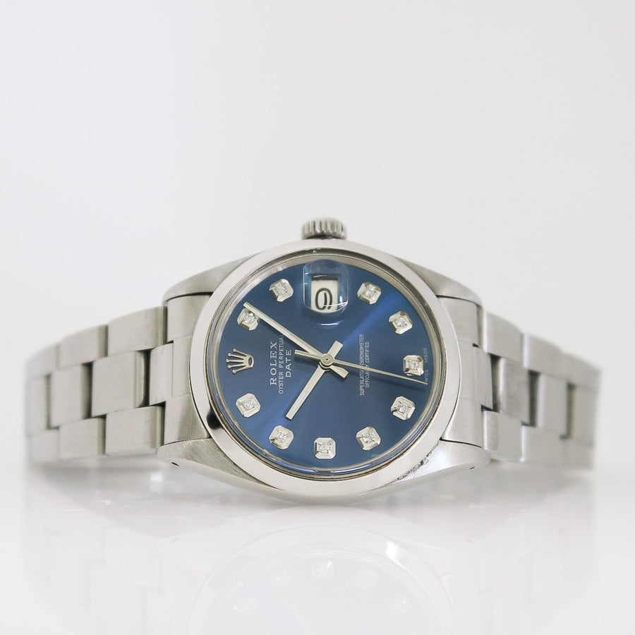 ROLEX DATE BLUE DIAL STAINLESS STEEL