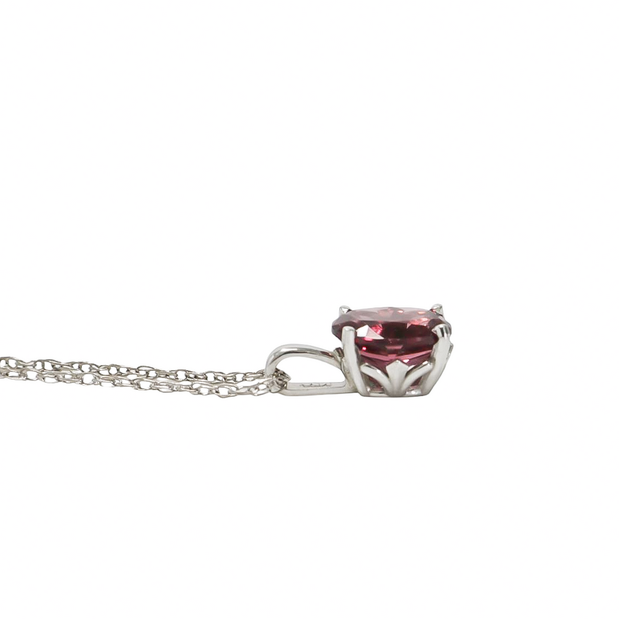 WHITE GOLD TOURMALINE PENDANT WITH NECKLACE
