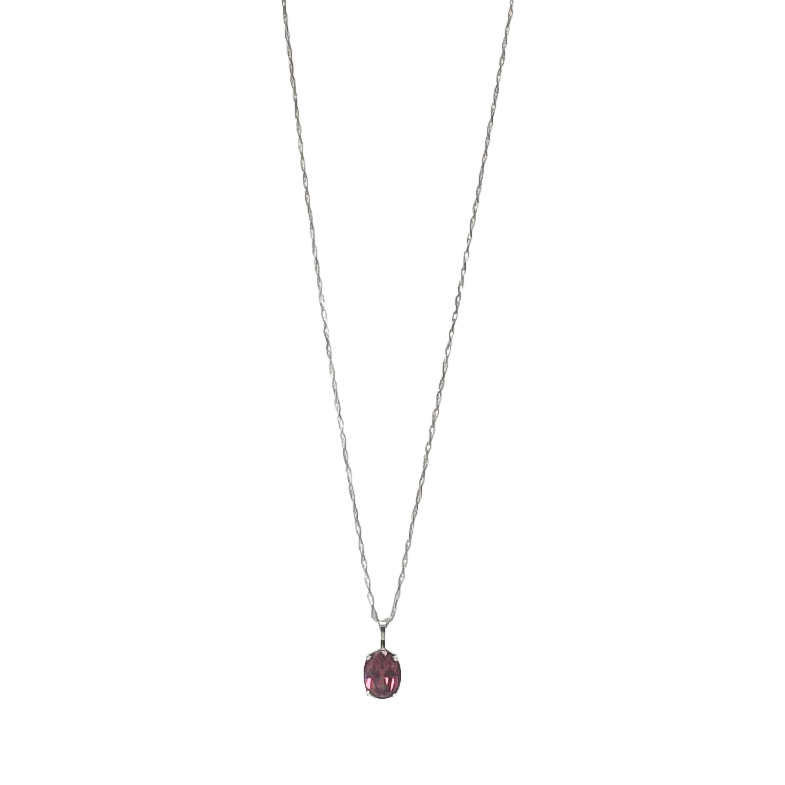 WHITE GOLD TOURMALINE PENDANT WITH NECKLACE