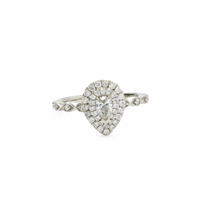 WHITE GOLD PEAR CUT NATURAL DIAMOND RING