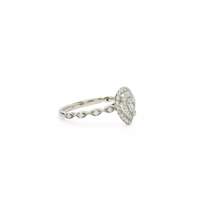 WHITE GOLD PEAR CUT NATURAL DIAMOND RING