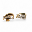 Load image into Gallery viewer, TWO TONE GOLD EARRINGS WITH NATURAL DIAMONDS
