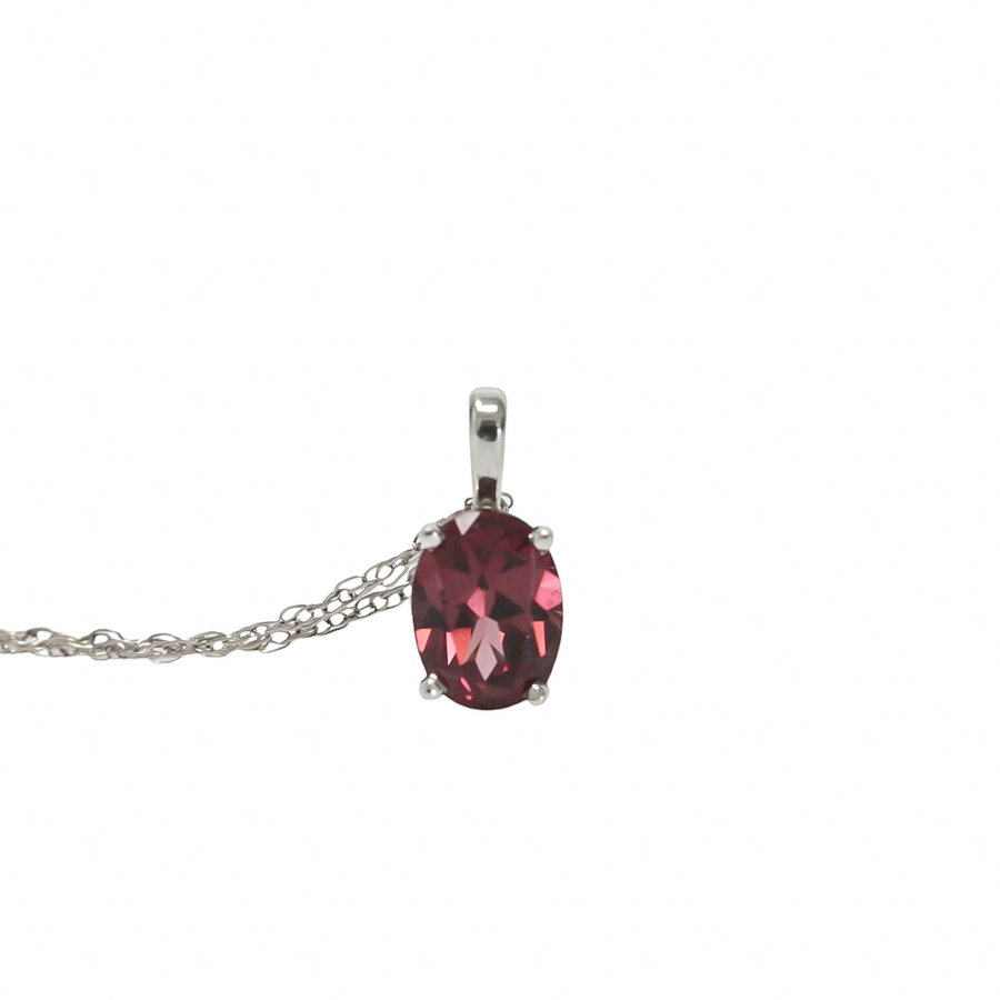 WHITE GOLD TOURMALINE PENDANT WITH NECKLACE