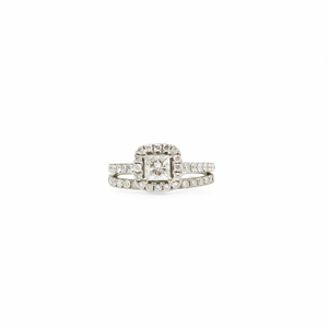 WHITE GOLD NATURAL DIAMOND LADY'S RING SET