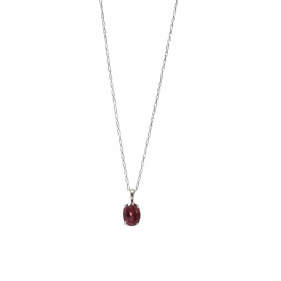 WHITE GOLD TOURMALINE PENDANT WITH NECKLACE