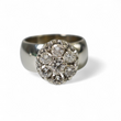 Load image into Gallery viewer, WHITE GOLD FLOWER CLUSTER BAND RING
