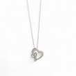Load image into Gallery viewer, WHITE GOLD HEART PENDANT WITH NATURAL DIAMONDS AND CHAIN
