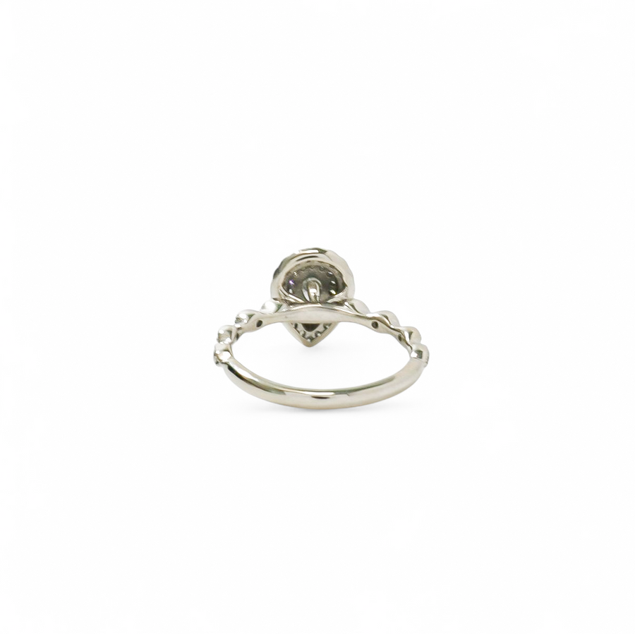 WHITE GOLD PEAR CUT NATURAL DIAMOND RING