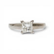 Load image into Gallery viewer, WHITE GOLD AND PLATINUM PRINCESS CUT NATURAL DIAMOND SOLITAIRE RING
