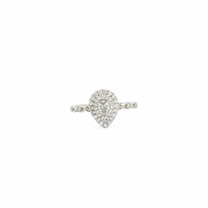 WHITE GOLD PEAR CUT NATURAL DIAMOND RING