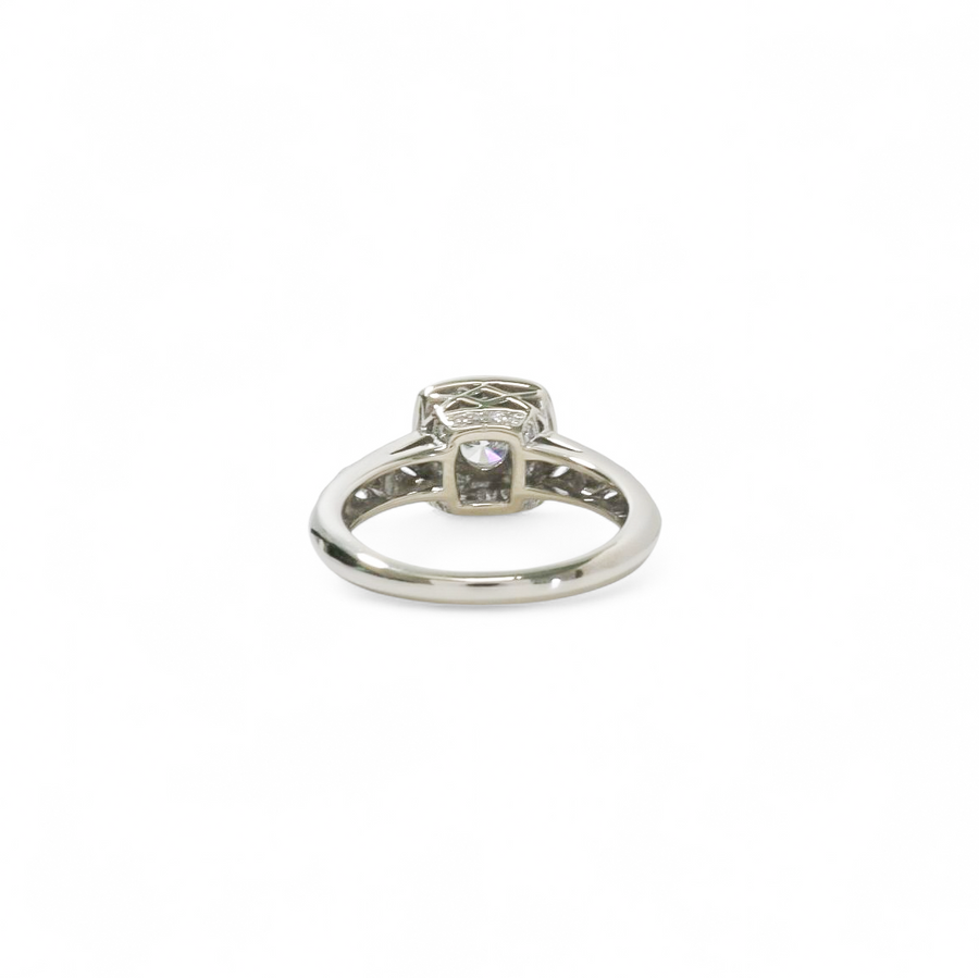 WHITE GOLD NATURAL DIAMOND FILIGREE RING