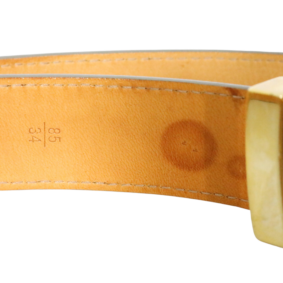 Louis Vuitton Orange Epi Leather Initiales LV Logo Belt Sz 85cm /34