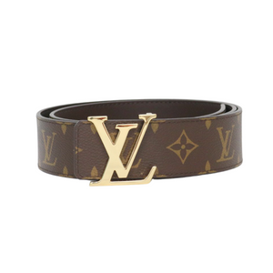 Louis Vuitton Black and gold reversible leather belt ref.106891